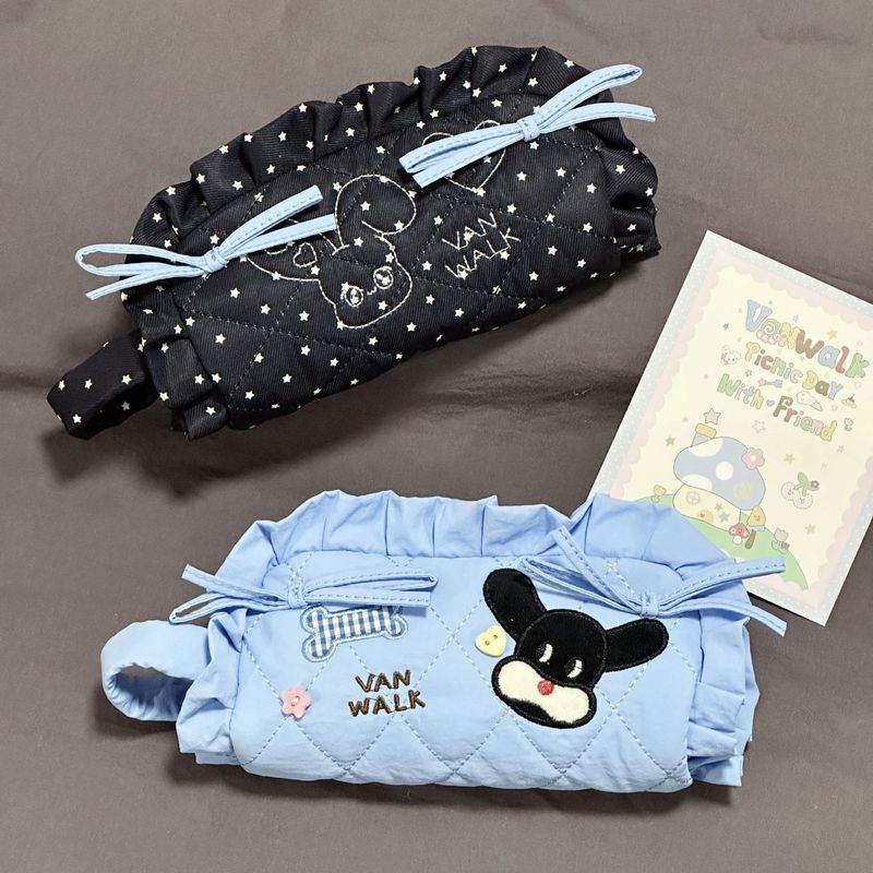 小紅書と同じピクニックレースガール鉛筆バッグ枕大容量鉛筆バッグ刺繍学生文具収納袋|undefined