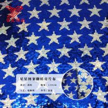 翻转吊片星星图案满版5mm布料加工服装礼服珠片绣立体绣精细花型