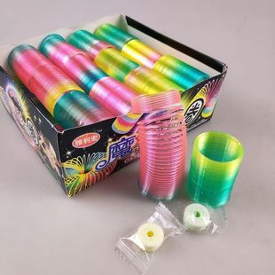 Colorful Spring Ring Magic Rainbow Ring Fruit Flavor Tablet Candy Fun Leisure Children's Nostalgic Snacks