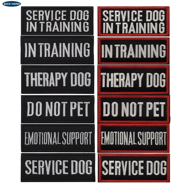 Pet Harness Patch Do Not Pet Training Service Dog Therapy Dog Black and White English 9*4cm