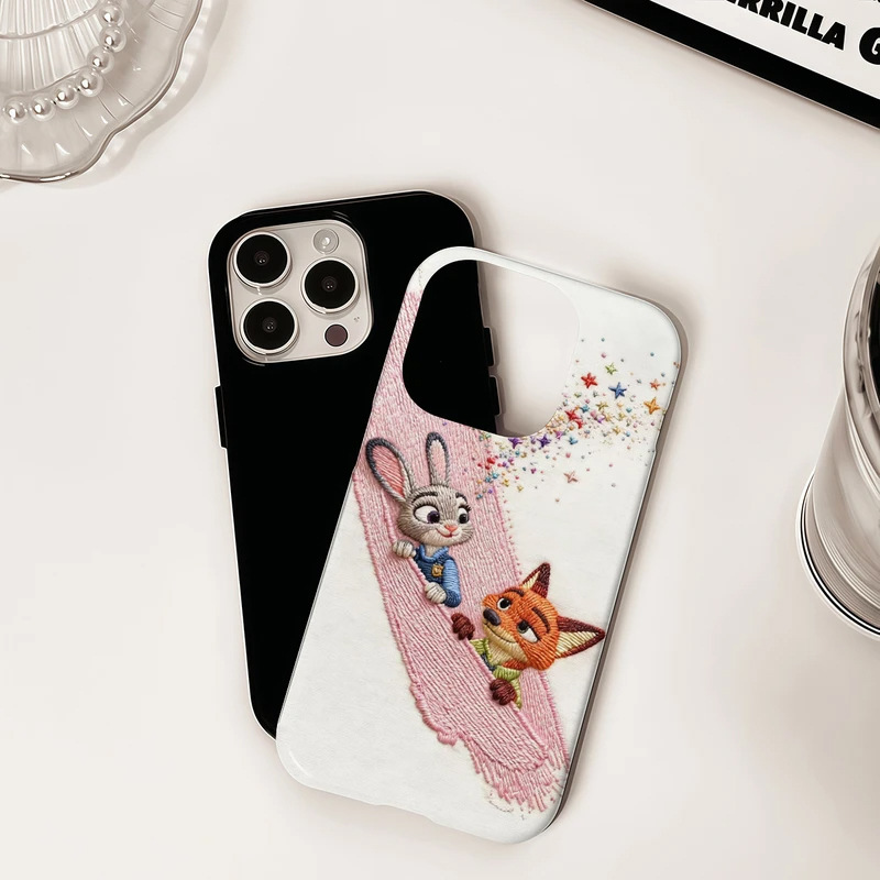Pintura al óleo Judy para Apple 17promax dibujos animados lindo iPhone 16pro lente todo incluido 15 nuevo 1