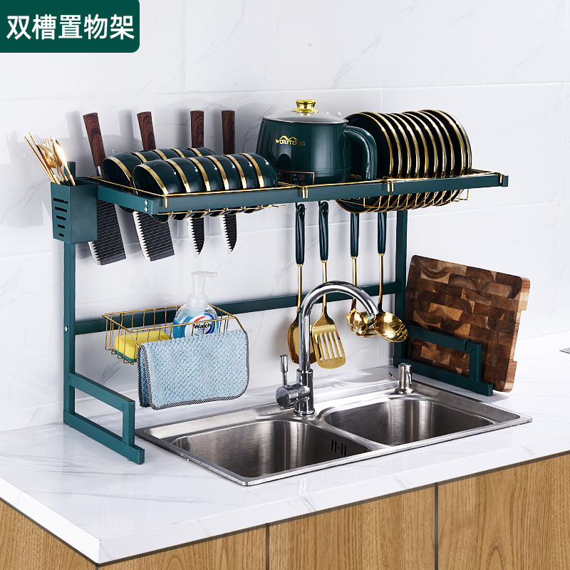 kitchen Dishes Drain shelf Stainless steel Flume rack Shelf pool Storage rack mesa Sink Drain shelf