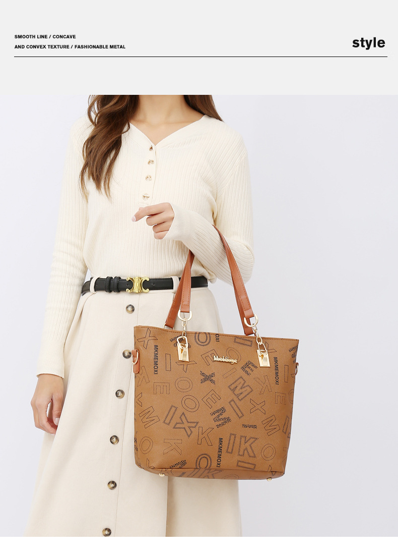 Cross-border foreign trade large-capacity new European and American retro mother-and-child bag multi-piece set women's bag, single-shoulder crossbody handbag undefined