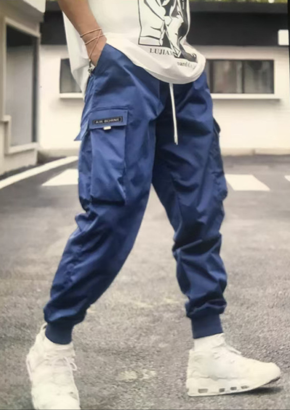 A168日系平铺男装大码休闲裤工装裤春装男可束脚潮男装裤子九分长|undefined