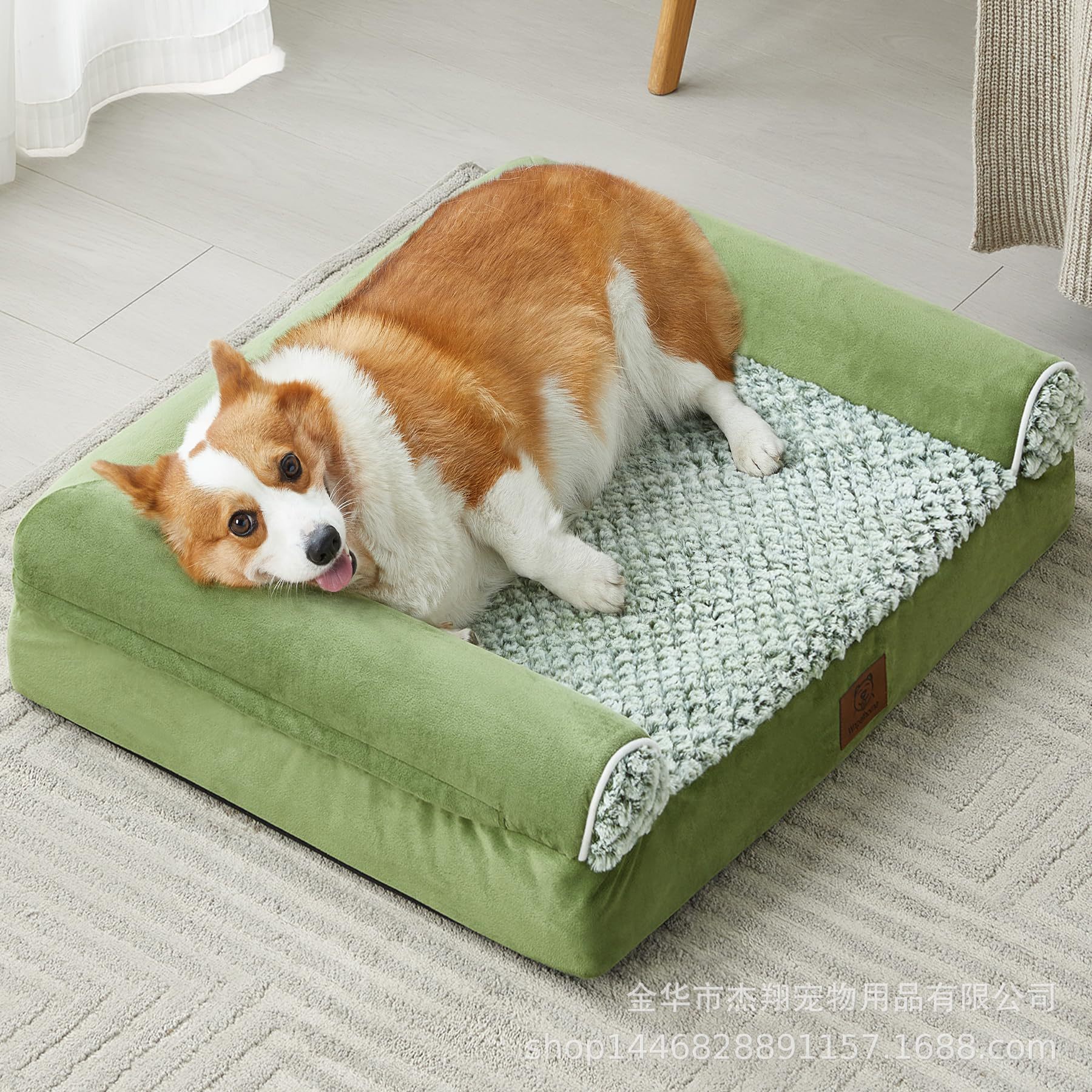 Orthopedic dog bed medium dog pet bed cushion with non-slip machine washable sofa cushion pillow removable waterproof cover kennel