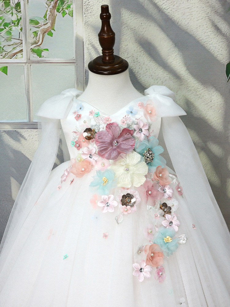 Robe de princesse fée enchantée en tulle pour fille élégante_voghion.com