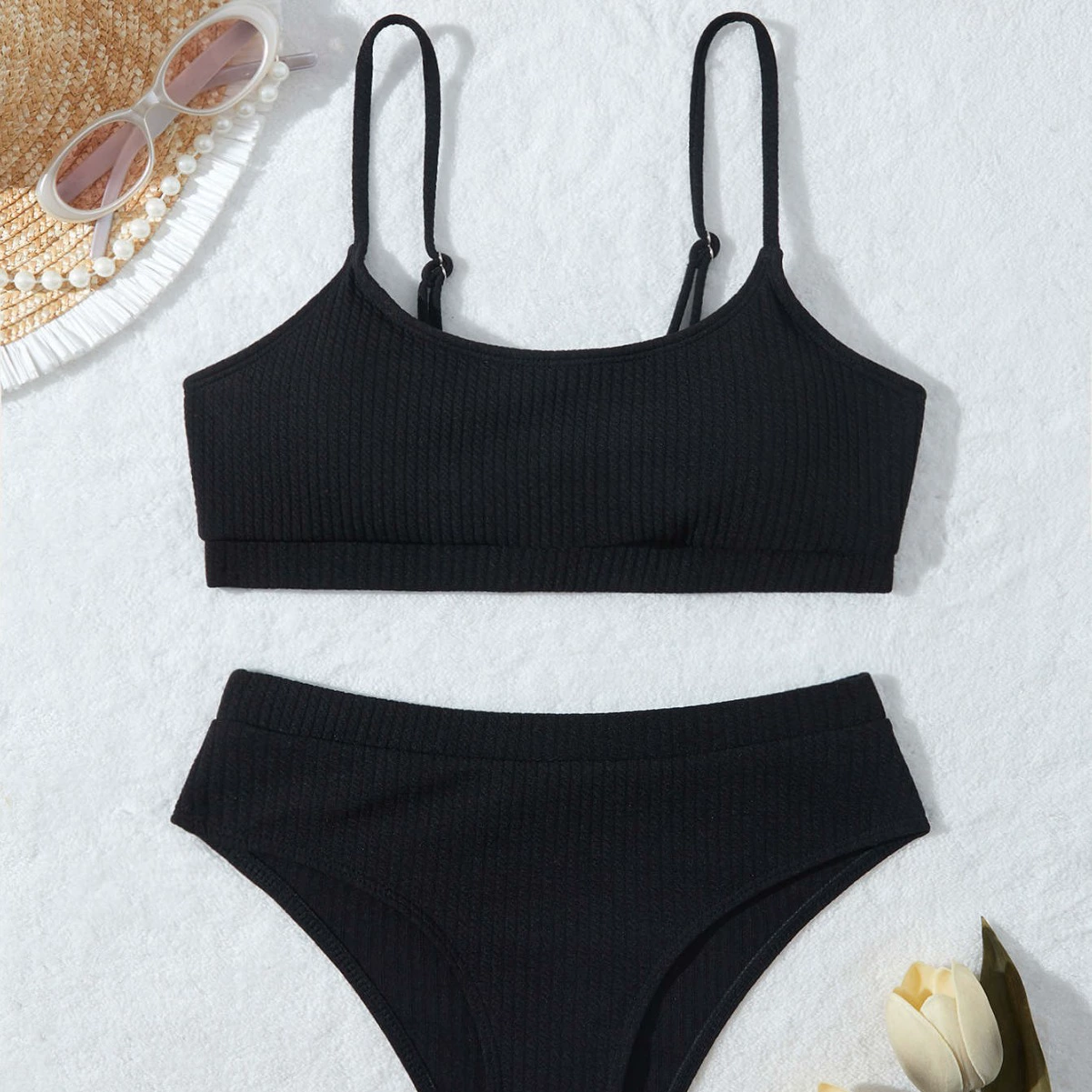 Split sexy beach swimwear for swimming, for import, European style, high waist