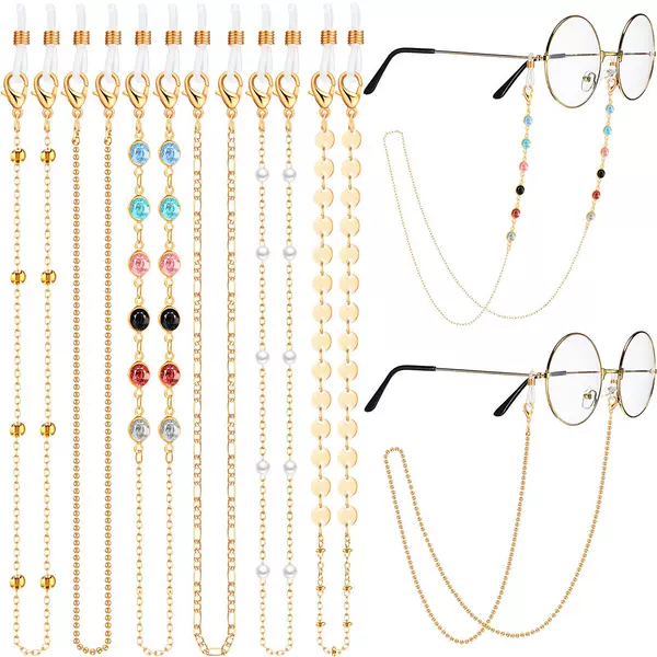 European and American cross-border eyewear chain set of six pieces, Amazon's 2026 bestseller, high-end eyewear chain, anti-slip and anti-loss