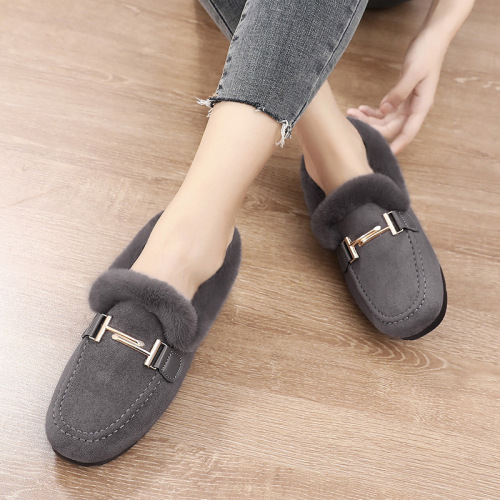 Women's winter outerwear plush cotton slippers with added wool for autumn, plush lamb wool dumpling shoes for women, home shoes