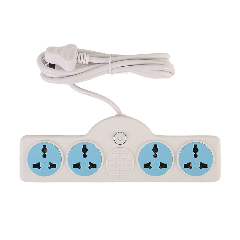 Estándar británico, estándar europeo, estándar americano, bolsa neutra en forma de banda larga, 4 bits, 12 conectores, interruptor azul, panel