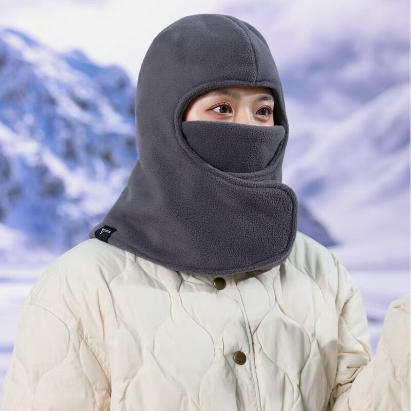 户外防风秋冬帽子男女保暖口罩骑行帽防风防寒加厚抓绒帽滑雪头套|undefined