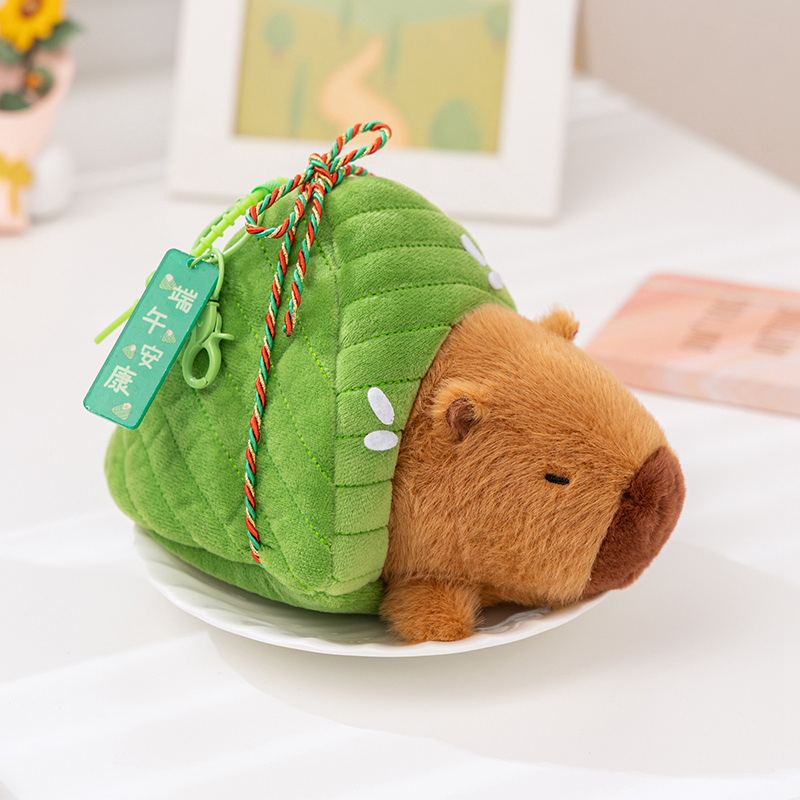 Colgante de Peluche Capibara Zongzi de Franela, Algodón PP para Fiesta del Barco del Dragón image 6