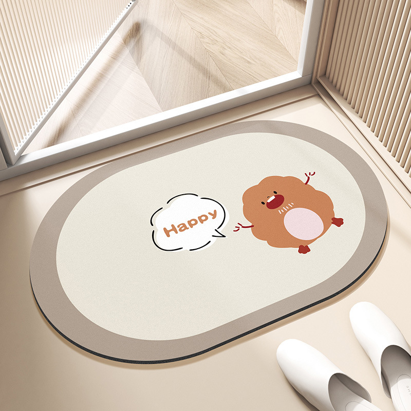 Baño de barro de diatomeas alfombra de suelo de secado rápido inodoro puerta de inodoro absorción de agua alfombra antideslizante inodoro alfombra de caída