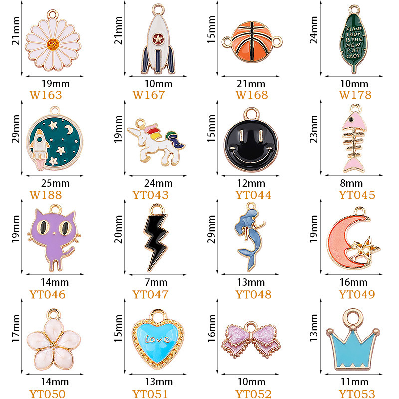Cross-Border New Cartoon Afternoon Tea Mixed Style Enamel Alloy Pendant Creative Keychain Necklace Bracelet Pendant Accessories Cross-Border New Cartoon Afternoon Tea Mixed Style Enamel Alloy Pendant Creative Keychain Necklace Bracelet Pendant Accessories
