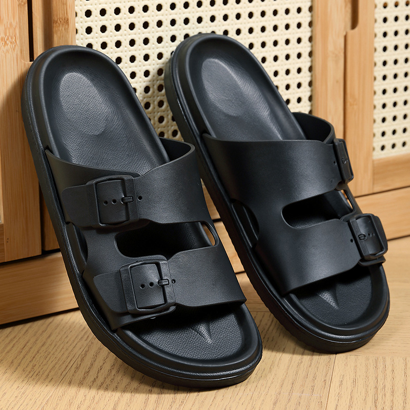 [Fabricante de origen] Nuevos zapatos de hombre de PVC Birken, zapatillas de una palabra, sandalias planas y zapatillas de todo fósforo de moda, zapatos de playa
