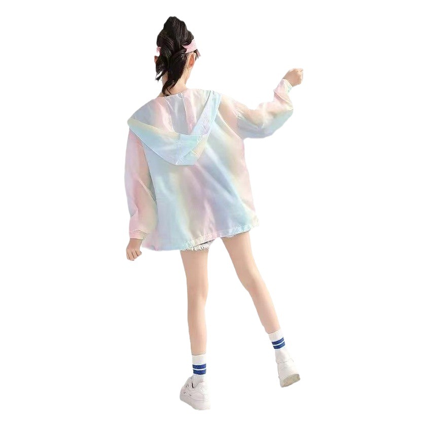 Girls' Sunscreen Clothes Lightweight Summer Children's 2025 New Breathable Girls' Big Boy Girls' Ice Silk Jacket Summer Clothes