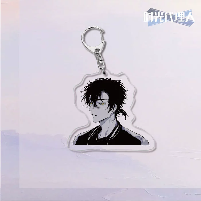  Keychain Time Agent double-sided acrylic key buckle, 6 cm cute campus creative gift
