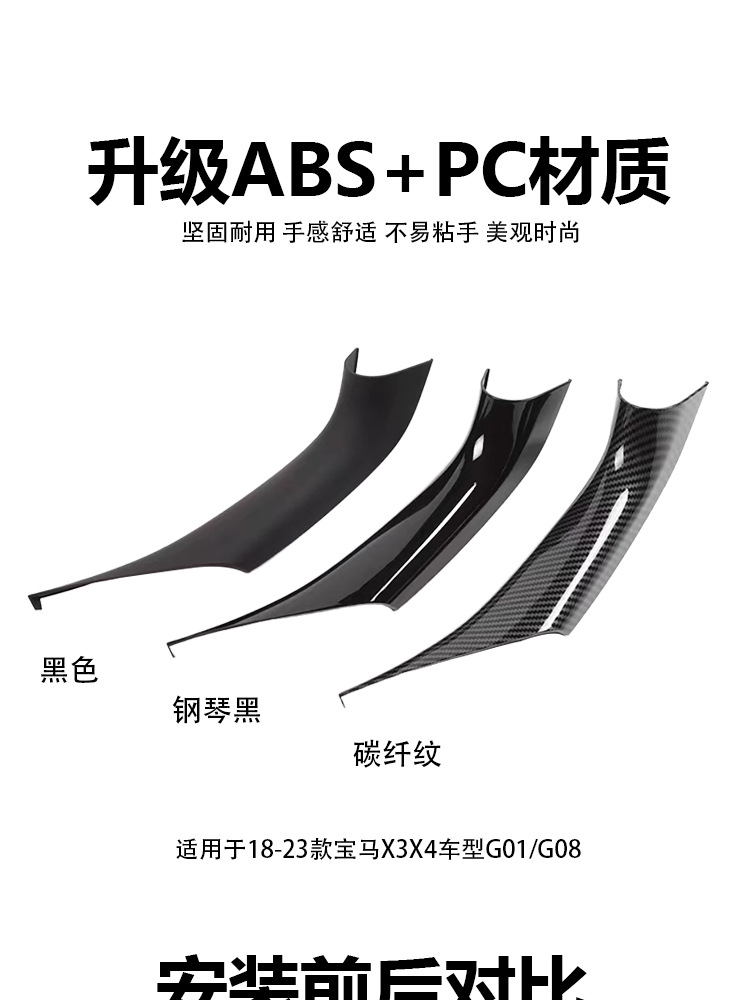 Suitable for 18-24 Bmw X3 Door Handle Inner Cover, X4 Armrest Sticker, Ix3 Door Handle Inner Side G08 Outer Cover Protective Cover