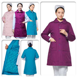 护士棉衣医护人员夜班棉袄长款外套棉服女医院冬季值班加厚棉大衣