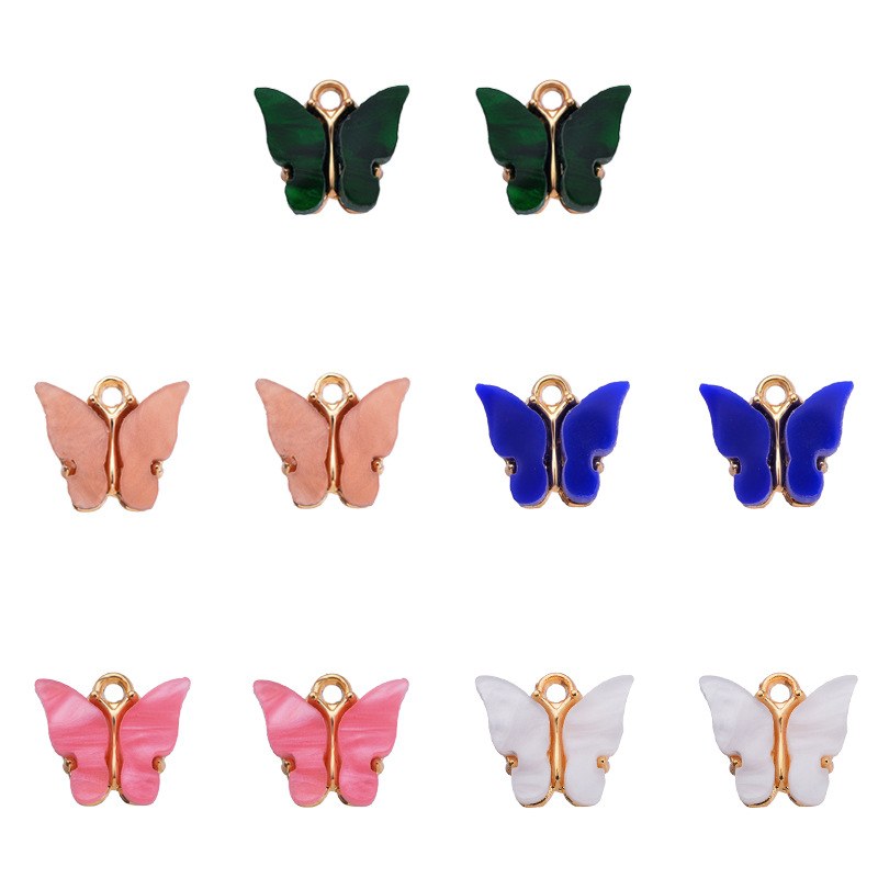 A Pack Of 30 Alloy Acrylic Colorful Butterfly Pendant DIY Jewelry Accessories Earrings Necklace display picture 13