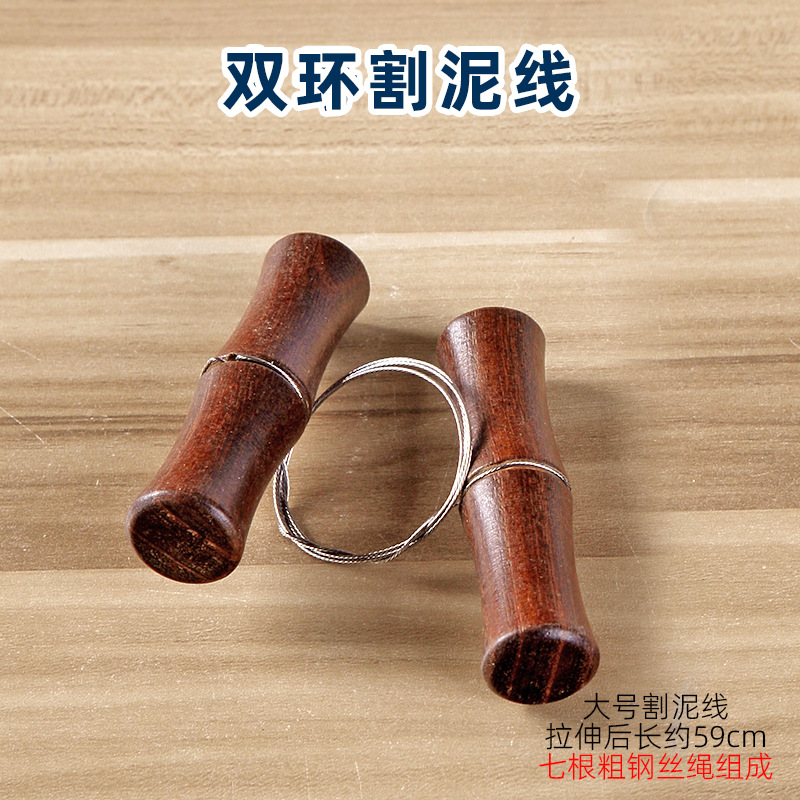 Herramienta de cerámica cortador de barro cortador de ángulo mango de plástico arco oblicuo hecho a mano en forma de u cuchillo de barro cortador de alambre de acero inoxidable