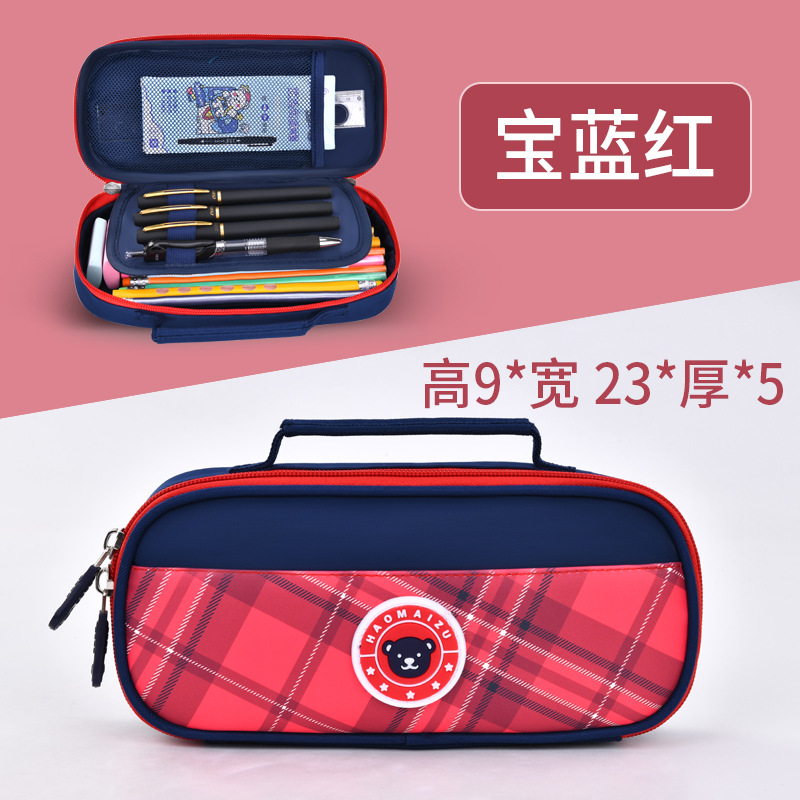 Comercio exterior transfronterizo nuevo bolsillo portátil de tres capas de gran capacidad para estudiantes de primaria, estudiantes de secundaria, caja de papelería multifuncional para hombres y mujeres