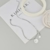 Brand small design universal necklace stainless steel, chain for key bag  with letters, Korean style