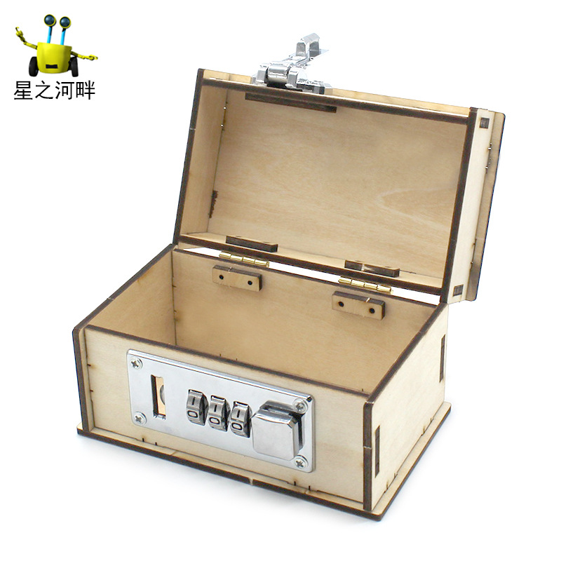 Caja de contraseña N ° 1 Tecnología pequeña caja de herramientas de producción caja de contraseña para niños DIY estudiante ensamblado a mano material didáctico modelo