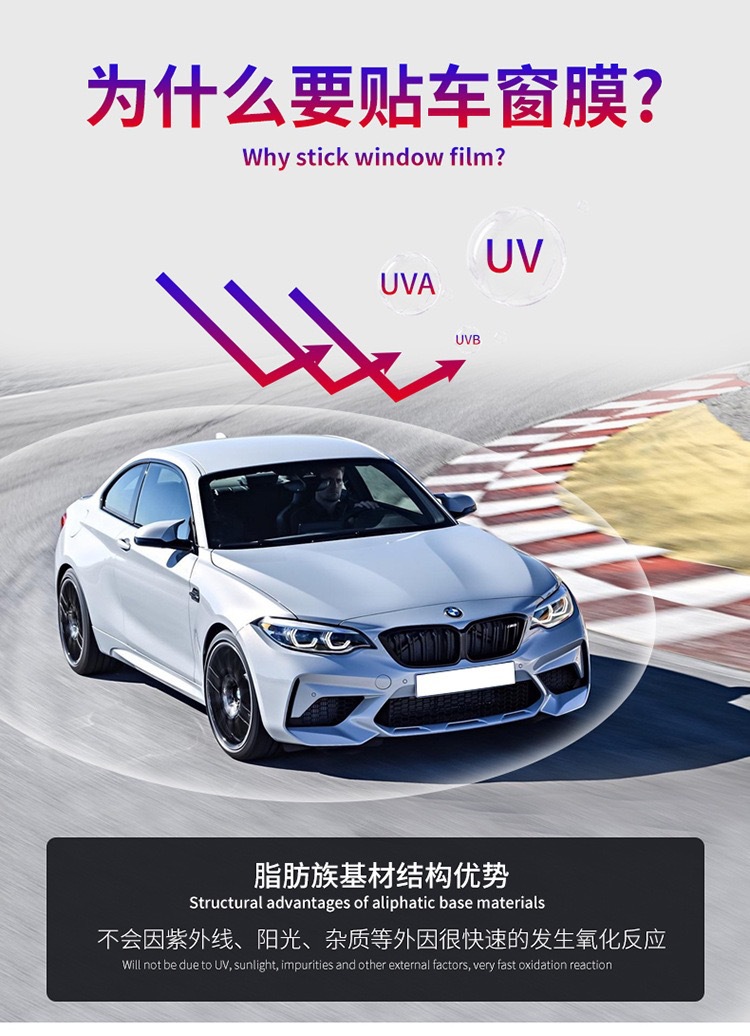 Specialized Foreign Trade Automotive Glass Solar Film, Explosion-Proof, Sun-Blocking, Heat-Insulating Film, Car Window Film, Anti-Abrasion Black Film, Heat-Insulating and Sun-Blocking