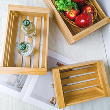 竹木竹篮面包架置物架水果篮厨房收纳竹架蛋糕台甜品展示架多功能