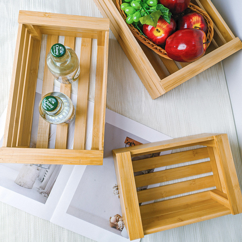 竹木竹篮面包架置物架水果篮厨房收纳竹架蛋糕台甜品展示架多功能