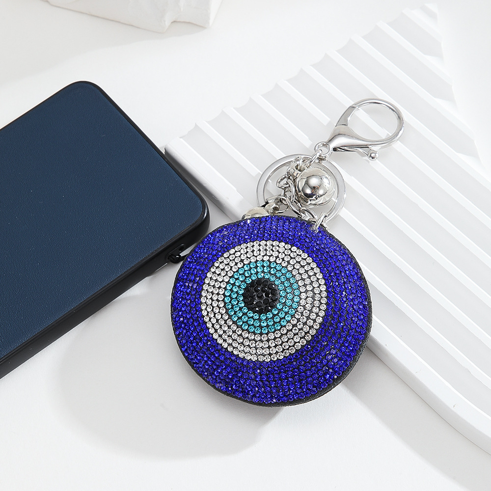 30g Weight Keychain Classification 1 Piece Quantity Holiday, Daily Occasion Rhinestone Material Heart Shape, Eye Pattern Plating Design Basic Style 1 Piece Basic Heart Shape Eye Rhinestone Plating Keychain 无