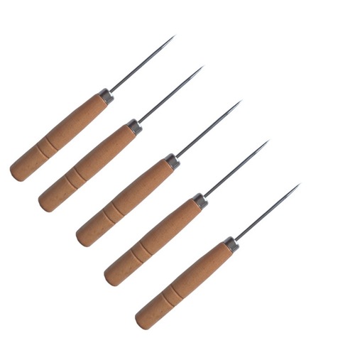 Handmade leather round hole solid wood handle cone can drill holes thousand needles pick needle thousand needles sewing DIY patchwork tools 