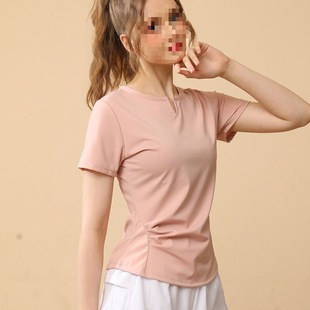 Good-Looking Summer Yoga Clothes for Women Running Sports Slimming Look Tops Slimming Look Short-Sleeved T-Shirts Quick-Drying Breathable Fitness Clothes