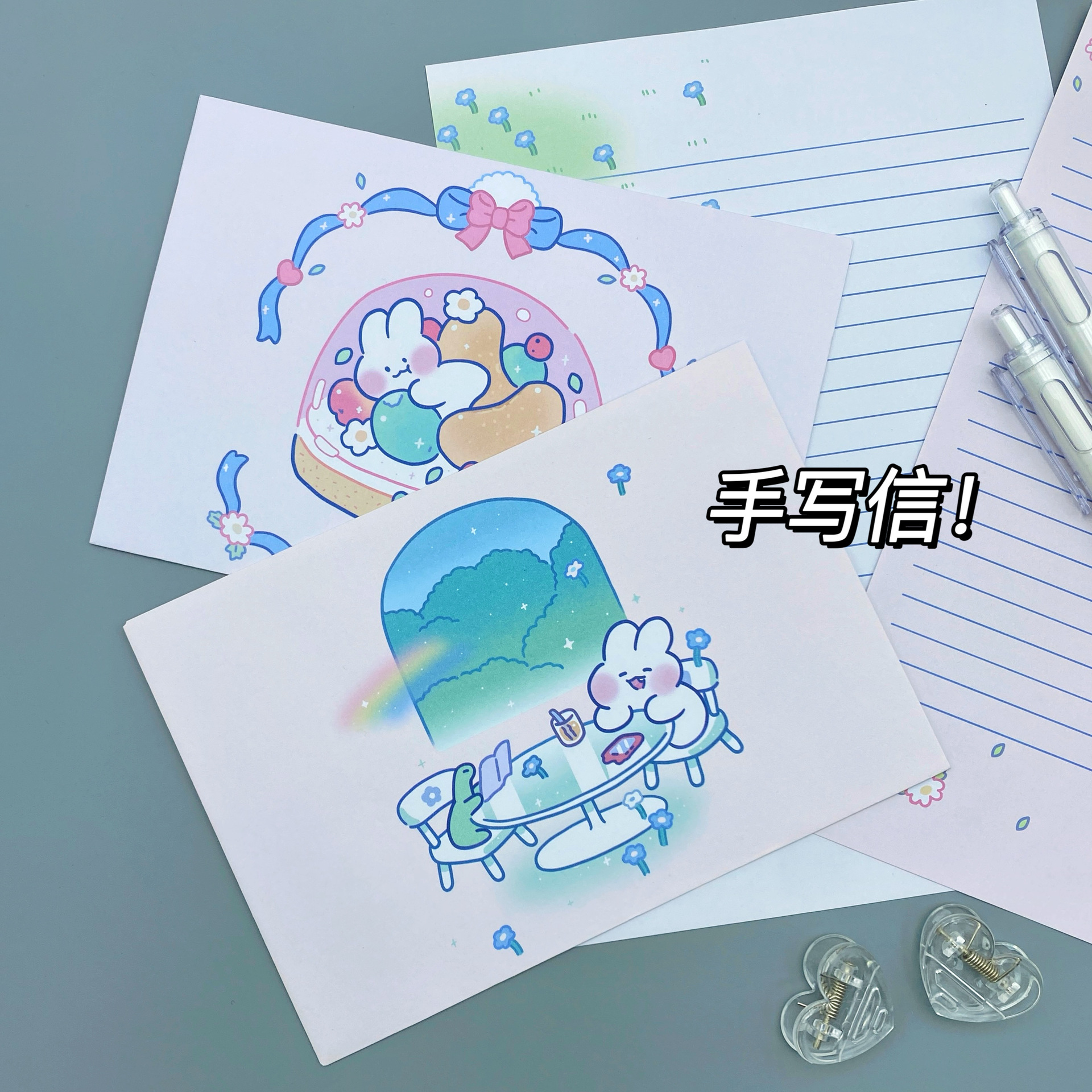 Nuevos dulces suaves sobre original papel de carta encantador nicho de confesión de bendición simple sello de caramelo arco iris