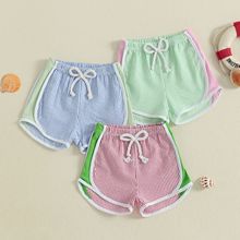 运动度假风短裤夏季薄款女童竖条纹短裤婴幼童透气外穿裤子