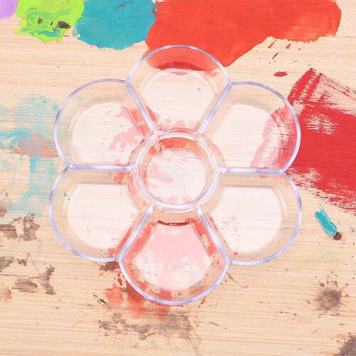 Transparent Ceramic-Mimicking Plum Blossom Color Palette, Thickened Plastic Watercolor and Chinese Painting Paint Palette Manufacturer Wholesale