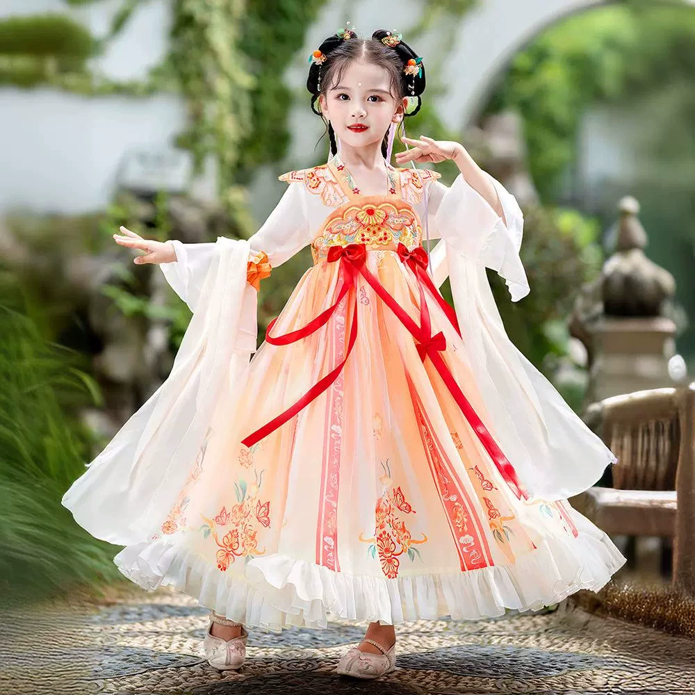 Hanfu, small princess costume, dress, girl's skirt, autumn spring long skirt, children's clothing