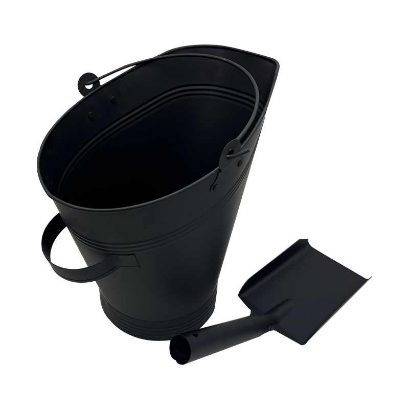 Amazonía transfronteriza Europa y América inclinada chimenea carbono barril hierro galvanizado con pala barril de carbón de madera metal barril de ceniza de chimenea interior