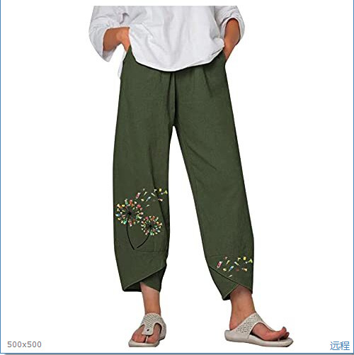 Lino de bambú 2023 nueva primavera suelta moda Impresión digital directa la fábrica pantalones casuales verano