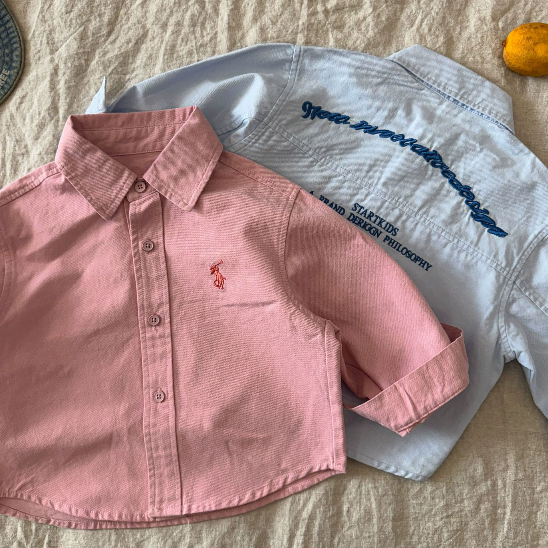 Детская куртка-рубашка 2026, новая весенняя коллекция, детская одежда для мальчиков и девочек, с насыщенной вышивкой, повседневный топ для малышей, модный и стильный