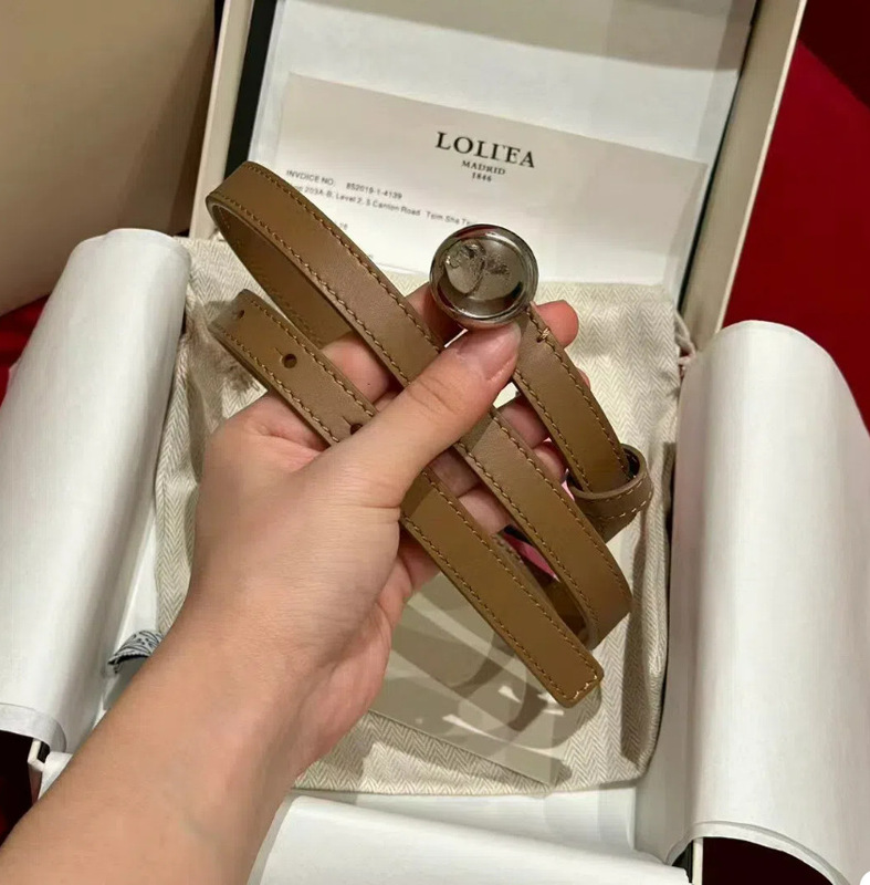 罗家EWE新款圆球搭扣饰细腰带韩版时尚百搭细皮带简约搭配连衣裙|undefined