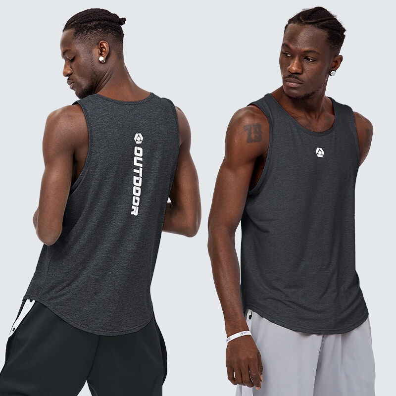 Fitness Vest Men's Sleeveless Summer Ice Silk Sports Top Running Quick-Drying Shirt Pink American Basketball Training T-Shirt
