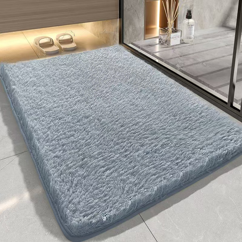 Hermosas alfombras de terciopelo transfronterizas para alfombras de baño de absorción de agua, alfombras de lujo ligeras, alfombras de peluche, alfombras de cama en stock, alfombras