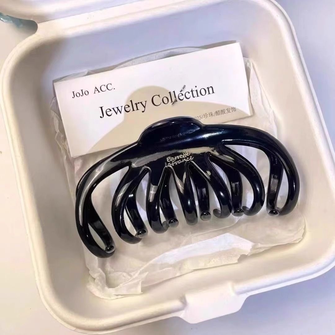 2026 nuevo clip de cabello ondulado clip de cabello de tiburón grande clip de cabello de mujer detrás de la cabeza de alta sensación clip de cabello accesorios para el cabello