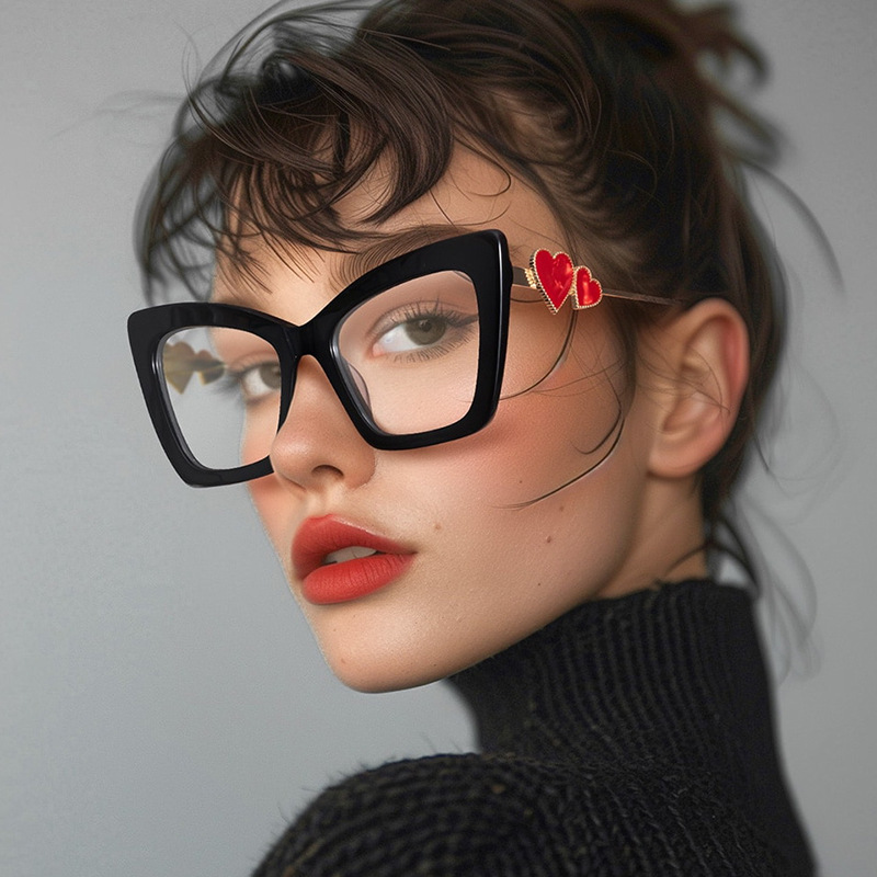 Heart-Shaped Square Simple Non-Prescription Glasses for Women, Fashionable Internet Celebrity European and American Ins Anti-Blue Light Eyeglass Frame Trend Heart-Shaped Square Simple Non-Prescription Glasses for Women, Fashionable Internet Celebrity European and American Ins Anti-Blue Light Eyeglass Frame Trend