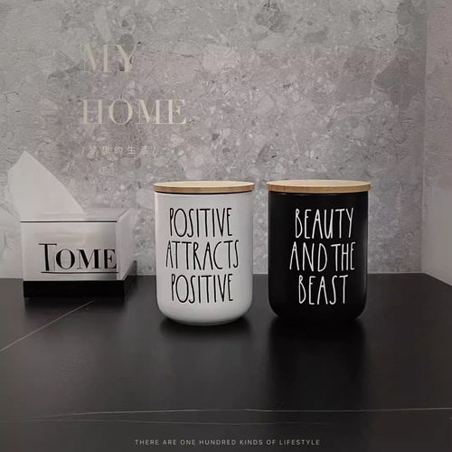 Ceramic tea cans, sealed cans, moisture-proof storage cans, kitchen storage cans, tangerine peel coffee bean storage cans, storage cans