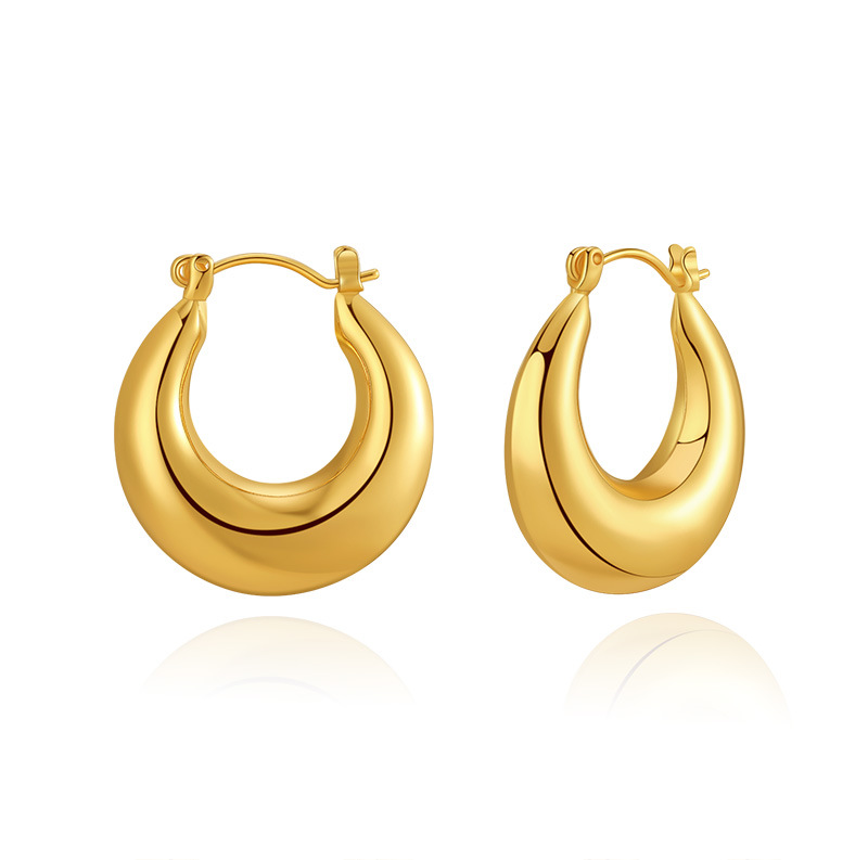 Retro Solid Color Copper Plating Hoop Earrings 1 Pair
