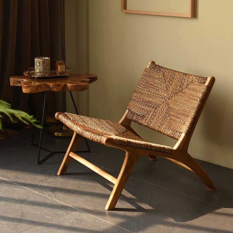 Silla de caña sofá individual silla de ocio silla de madera maciza respaldo balcón vivienda tronco silla de viento tranquilo vivienda sala de estar