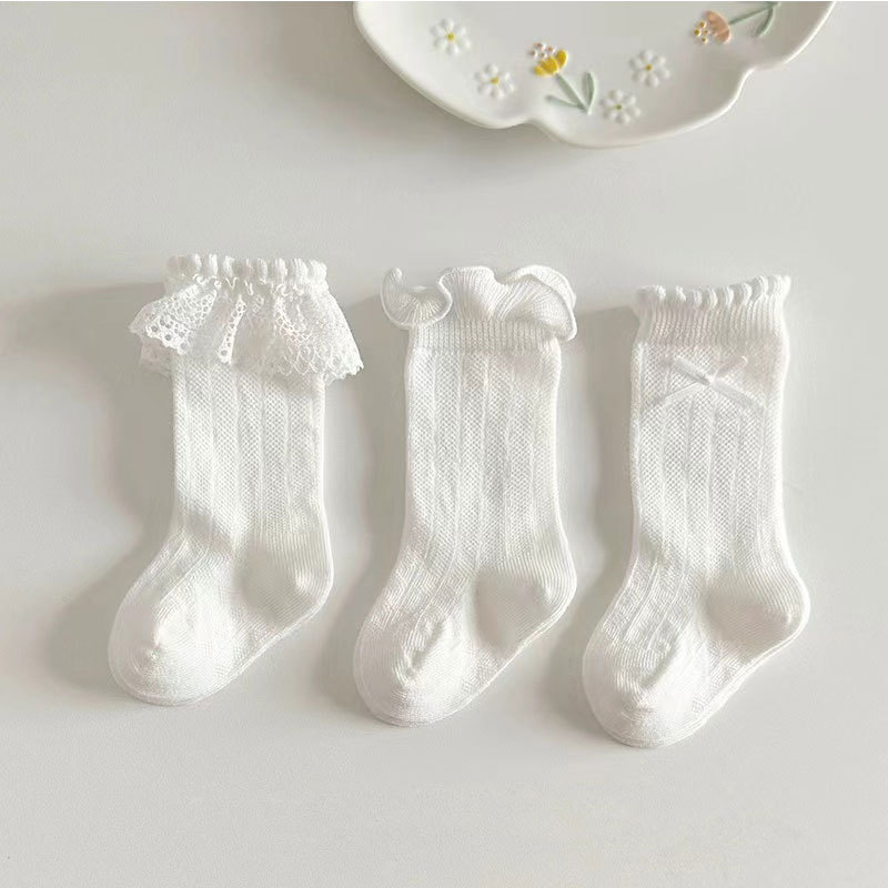 Baby mid-tube socks summer explosions newborn baby 0-3 months boneless loose summer long legs breathable socks